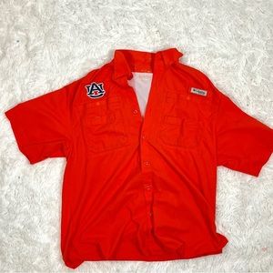 Columbia PFG Orange Polo Size XL Auburn‎ University Light weight Fishing polo